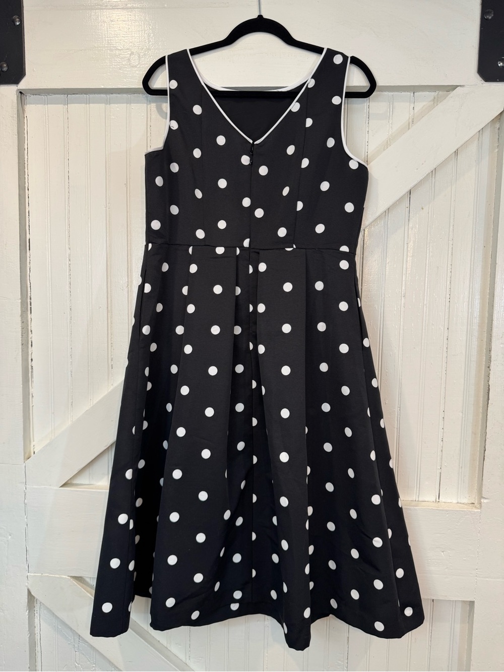 Eva Mendes x New York & Company Polka Dot Fit & Flare Dress Size 12 - Picture 3 of 12